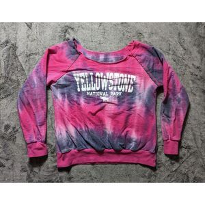Yellowstone National Park Sweatshirt Women's Size Medium Pink Tie Dye